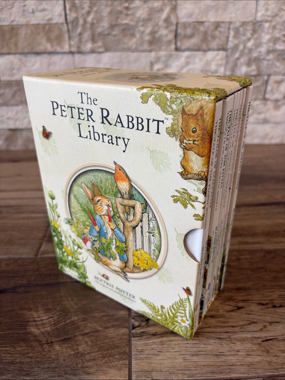 The PETER RABBIT LIBRARY by Beatrix Potter, Set of 12 hardcover books in case